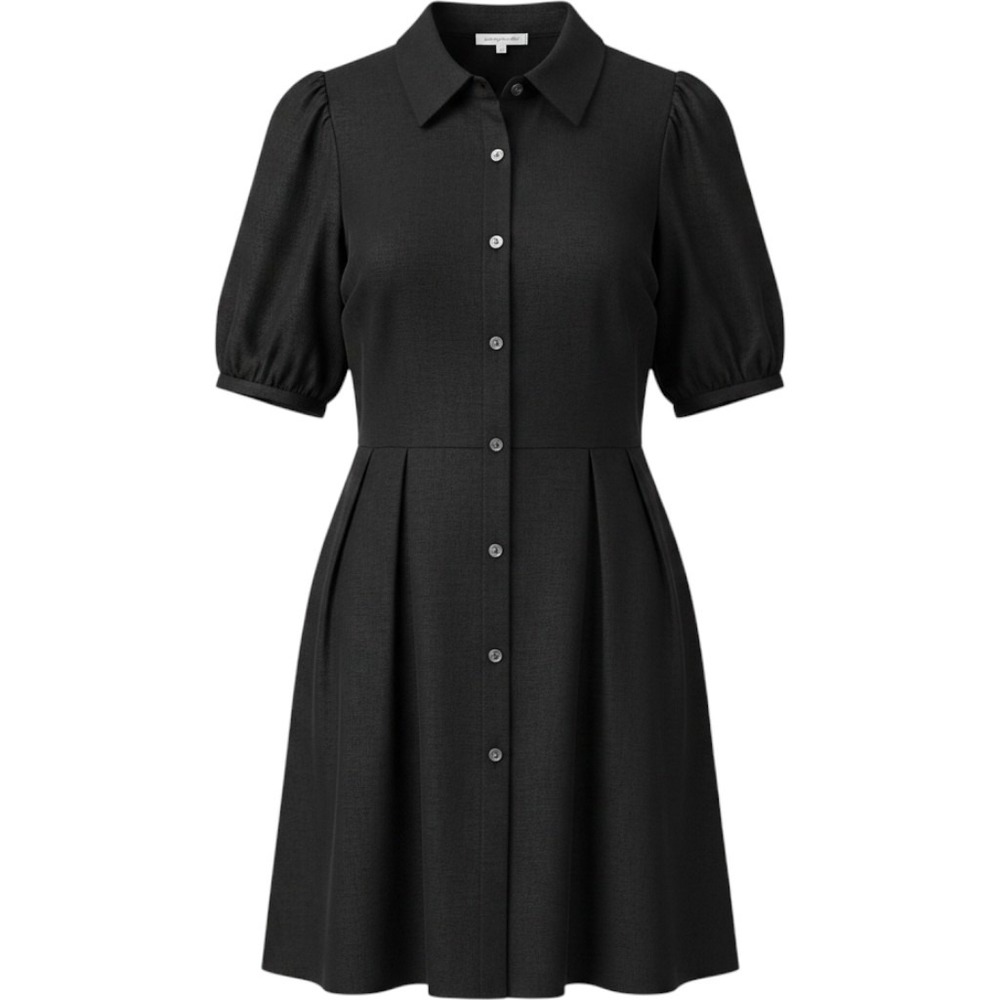 Magnolia Black Corduroy Dress Puff Sleeve Mini Dress Casual Dress Sz S / #5228